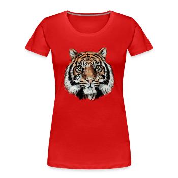 Big Cat King Tiger Wildcat Siberian Tiger - Women's Premium Organic T-Shirt - red - Front - Mia (176cm)