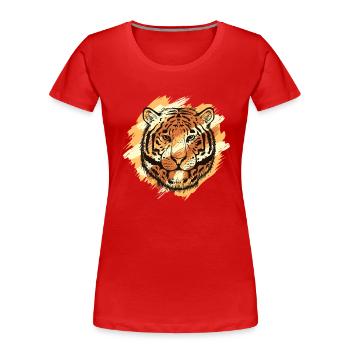 King Tiger Wildcat Big Cat Siberian Tiger - Women's Premium Organic T-Shirt - red - Front - Mia (176cm)