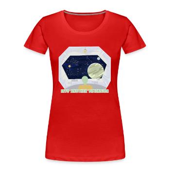 Into Another Dimension Außerirdischer Ufo - Frauen Premium Bio T-Shirt - Rot - Vorne - Mia (176cm)
