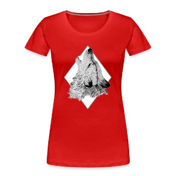 Vierbeiner Wauwau Rüde Hundebesitzer Wolfshund - Frauen Premium Bio T-Shirt - Rot - Vorne - Mia (176cm)