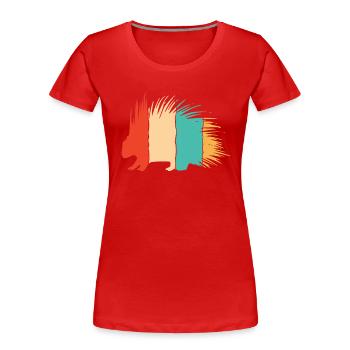 Retro Hystricidae Stacheltier Nordamerika - Frauen Premium Bio T-Shirt - Rot - Vorne - Mia (176cm)