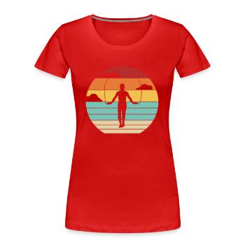 Vitesse de saut rétro saut saut professionnel - T-shirt bio Premium Femme - rouge - Devant - Mia (176cm)