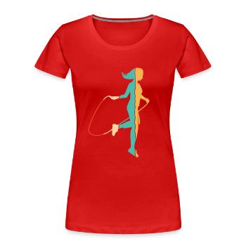 Vitesse de saut rétro saut saut professionnel - T-shirt bio Premium Femme - rouge - Devant - Mia (176cm)
