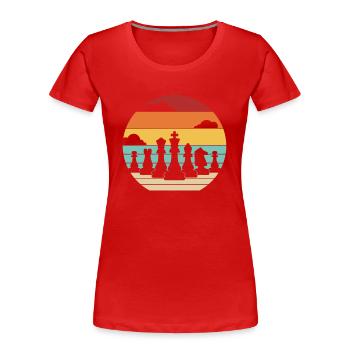 Joueur rétro Grand maître Reine Échecs professionnels - T-shirt bio Premium Femme - rouge - Devant - Mia (176cm)