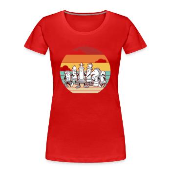 Retro Queen Player Grand maître professionnel des échecs - T-shirt bio Premium Femme - rouge - Devant - Mia (176cm)