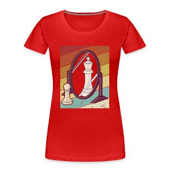 Joueur rétro Grand maître Reine Échecs professionnels - T-shirt bio Premium Femme - rouge - Devant - Mia (176cm)