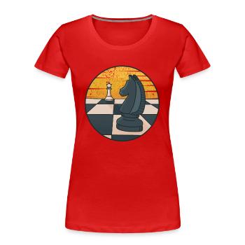 Retro Großmeister Dame Spieler Profi Schach - Frauen Premium Bio T-Shirt - Rot - Vorne - Mia (176cm)