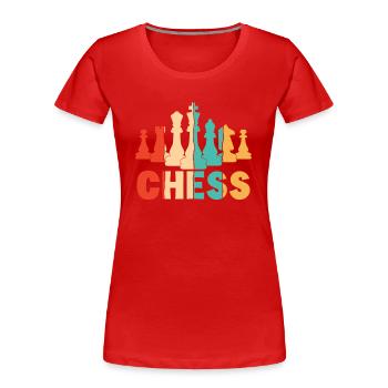 Joueur rétro Grand maître Reine Échecs professionnels - T-shirt bio Premium Femme - rouge - Devant - Mia (176cm)
