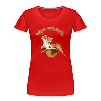 Ninja Squirrel Squirrel Fuchshörnchen Eichhörnchen - Frauen Premium Bio T-Shirt - Rot - Vorne - Mia (176cm)