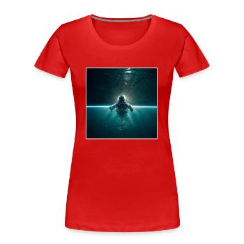 Taikonaut Kosmonaut Raumschiff Raumfahrer - Frauen Premium Bio T-Shirt - Rot - Vorne - Mia (176cm)