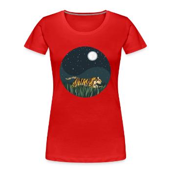 King Tiger Wildcat Big Cat Siberian Tiger - Women's Premium Organic T-Shirt - red - Front - Mia (176cm)