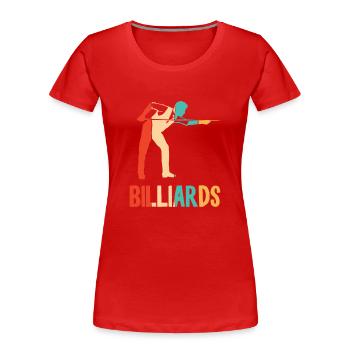 Retro Billardtisch Billiards Snooker - Frauen Premium Bio T-Shirt - Rot - Vorne - Mia (176cm)