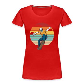 Retro Skatepark Skatergirl Skaterboy Skater - Frauen Premium Bio T-Shirt - Rot - Vorne - Mia (176cm)