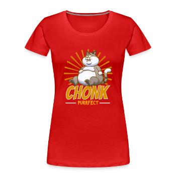 Chonk Purfect Chat Domestique Kitty Chaton Chat - T-shirt bio Premium Femme - rouge - Devant - Mia (176cm)