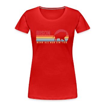 Bison mehr als ein Tier Buffalo Bovinae American - Frauen Premium Bio T-Shirt - Rot - Vorne - Mia (176cm)