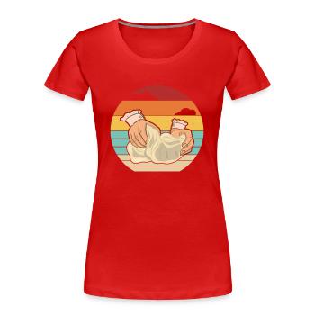 Pâte à pain rétro Bread Maker Bread Queen Lover - T-shirt bio Premium Femme - rouge - Devant - Mia (176cm)