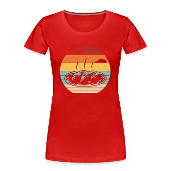 Pâte à pain rétro Bread Dough Bread Queen Lover - T-shirt bio Premium Femme - rouge - Devant - Mia (176cm)