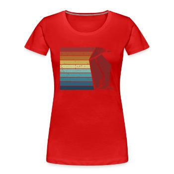 Retro Eule Papierkranich Falten Meister Origami - Frauen Premium Bio T-Shirt - Rot - Vorne - Mia (176cm)