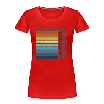 Retro Harmonicist Mundharmonika Harmonist Mundharmonika - Frauen Premium Bio T-Shirt - Rot - Vorne - Mia (176cm)