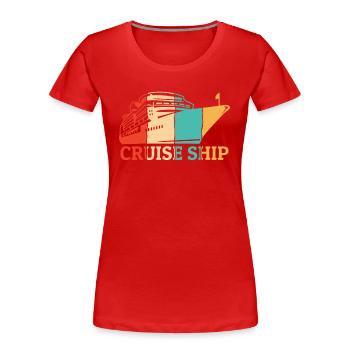 Bateau de croisière rétro Passager Passagers Passagers - T-shirt bio Premium Femme - rouge - Devant - Mia (176cm)