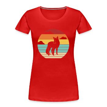 Retro Canidae Caninae Rotfuchs Fuchs Liebhaber Fuchs - Frauen Premium Bio T-Shirt - Rot - Vorne - Mia (176cm)
