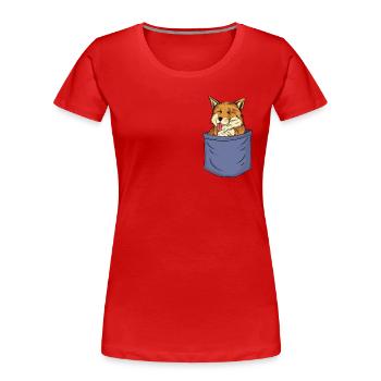 Fuchs Brusttasche Canidae Caninae Rotfuchs Fuchs - Frauen Premium Bio T-Shirt - Rot - Vorne - Mia (176cm)