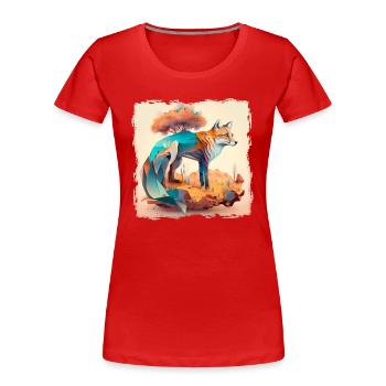 Canidae Caninae Rotfuchs Fuchs Liebhaber Fuchs - Frauen Premium Bio T-Shirt - Rot - Vorne - Mia (176cm)