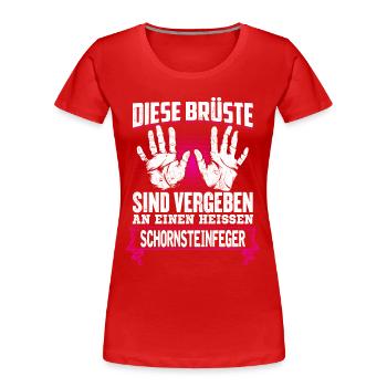 SCHORNSTEINFEGER - Brüste - Frauen Premium Bio T-Shirt - Rot - Vorne - Mia (176cm)