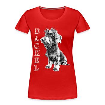 Teckel les meilleurs chiens du monde la fièvre teckel - T-shirt bio Premium Femme - rouge - Devant - Mia (176cm)