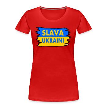 Slava ukraini - Frauen Premium Bio T-Shirt - Rot - Vorne - Mia (176cm)