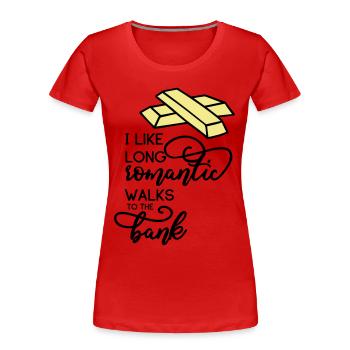 GOLD LIEBE GELD MACHEN AKTIE BÖRSE LIEBEN MOTIV - Frauen Premium Bio T-Shirt - Rot - Vorne - Mia (176cm)
