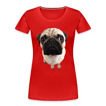 Vues Roquet - T-shirt bio Premium Femme - rouge - Devant - Mia (176cm)