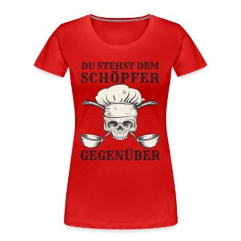 Koch Kochen Köche Gastronomie - Frauen Premium Bio T-Shirt - Rot - Vorne - Mia (176cm)
