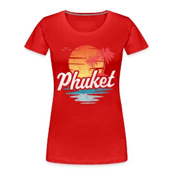 Phuket - Frauen Premium Bio T-Shirt - Rot - Vorne - Mia (176cm)