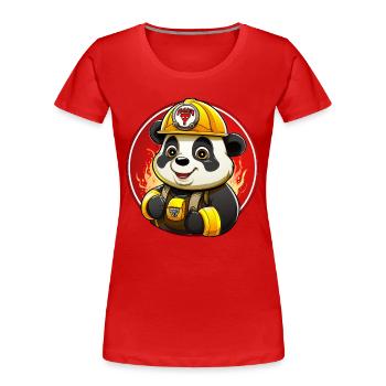 Pompiers Panda - T-shirt bio Premium Femme - rouge - Devant - Mia (176cm)