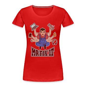 M. Fix IT Admin Exploitation IT Informaticien - T-shirt bio Premium Femme - rouge - Devant - Mia (176cm)