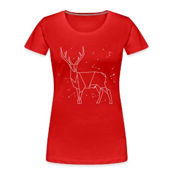 Sternbild Hirsch Sternzeichen Sternenhimmel - Frauen Premium Bio T-Shirt - Rot - Vorne - Mia (176cm)