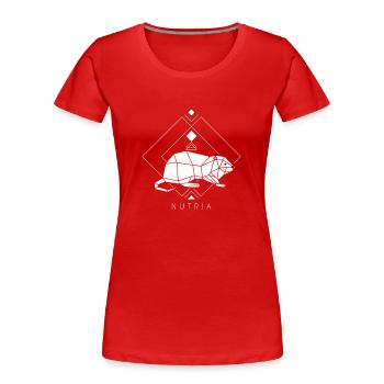 Nutria Polygon Biber Biberratte Sumpfbiber Nutria - Frauen Premium Bio T-Shirt - Rot - Vorne - Mia (176cm)