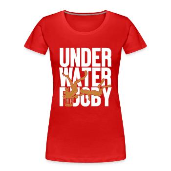 Underwater Rugby Silhouette UWR Wassersport - Frauen Premium Bio T-Shirt - Rot - Vorne - Mia (176cm)