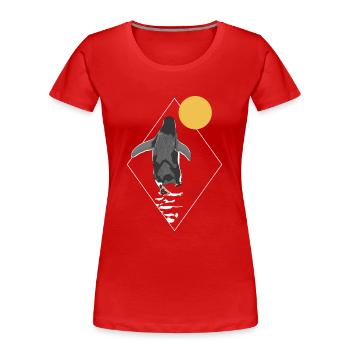 Penguin Sun Kaiserpinguin Seevogel Königspinguin - Frauen Premium Bio T-Shirt - Rot - Vorne - Mia (176cm)