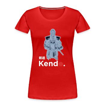 Kenjusu Kata Shinai Samurai Kendo - Women's Premium Organic T-Shirt - red - Front - Mia (176cm)