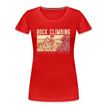 Rock Climbing Extreme Sport Escalade de vitesse - T-shirt bio Premium Femme - rouge - Devant - Mia (176cm)