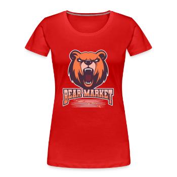 Bear Market Bourse Marché des actions Traders - T-shirt bio Premium Femme - rouge - Devant - Mia (176cm)