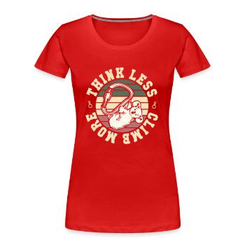 Think Less Climb More Koala Sportklettern Kraxler - Frauen Premium Bio T-Shirt - Rot - Vorne - Mia (176cm)