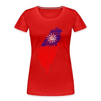 Free Taiwan - Frauen Premium Bio T-Shirt - Rot - Vorne - Mia (176cm)