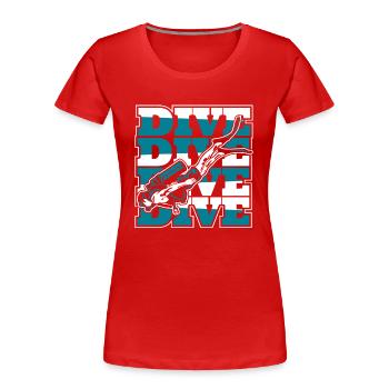 Masque de plongée Diving Palms Goggles - T-shirt bio Premium Femme - rouge - Devant - Mia (176cm)