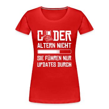 Coder Altern Nicht Developer Softwareingenieur - Frauen Premium Bio T-Shirt - Rot - Vorne - Mia (176cm)