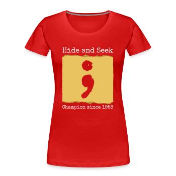 Hide And Seek Champion Since 1958 Developer - Frauen Premium Bio T-Shirt - Rot - Vorne - Mia (176cm)