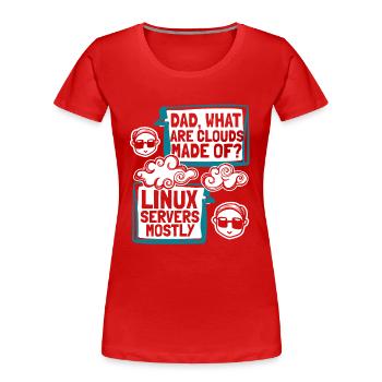 Dad What Are Clouds Made Of Developer Coder - Frauen Premium Bio T-Shirt - Rot - Vorne - Mia (176cm)