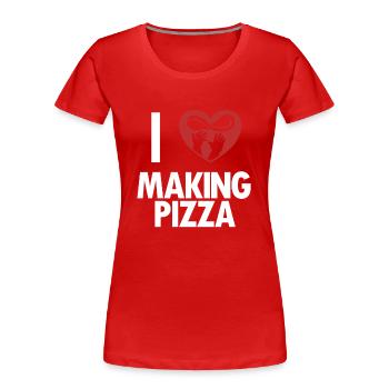 I love Making Pizza Pizzablech Pizzaofen Pizza - Frauen Premium Bio T-Shirt - Rot - Vorne - Mia (176cm)